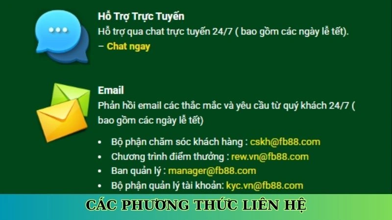 Các phương thức liên lạc Fb88 nhanh chóng Các phương thức liên lạc Fb88 nhanh chóng